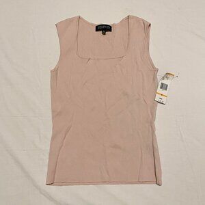Vtg Jones New York Womens Shirt Top SM Ribbed Platinum Collection Sleeveless